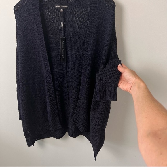 Catherine Malandrino Navy Blue Drape Open Cardigan - Picture 6 of 11